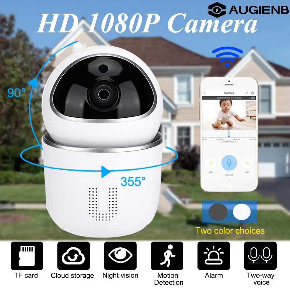 AUGIENB HD 1080P 200W Wireless Surveillance IP Camera Cloud Storage Night Vision Two-way Audio Smart Home Video System
AUGIENB HD 1080P 200W Wireless Surveillance IP Camera Cloud Storage Night Vision Two-way Audio Smart Home Video System