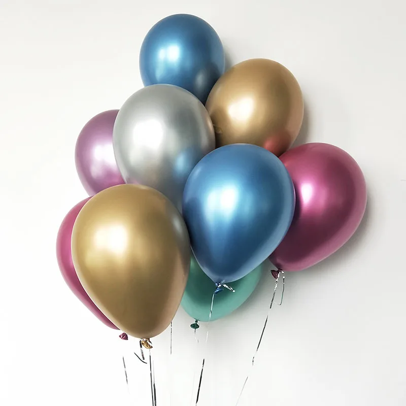 Supplies Heart Shape Thick Chrome Inflatable Toys Latex Balloon Metal Pearl