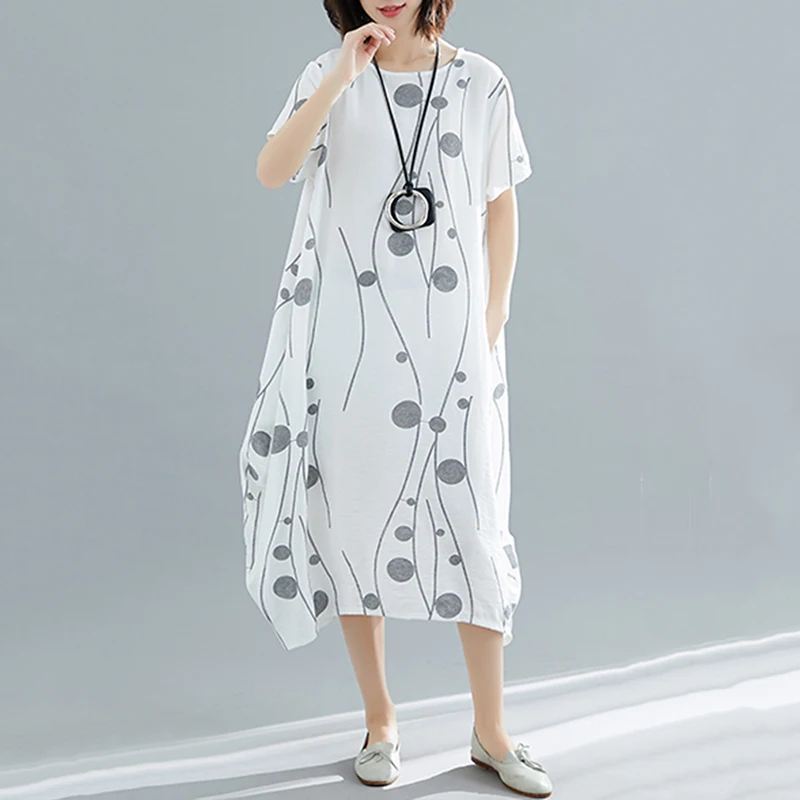 Vintage Short Sleeve Polka Dot Summer Dress for Women 2019 New Fashion Boho Baggy Holiday Beach Sundress Mori Girl Pockets White
Vintage Short Sleeve Polka Dot Summer Dress for Women 2019 New Fashion Boho Baggy Holiday Beach Sundress Mori Girl Pockets White