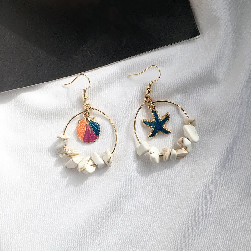 New Fashion Colorful Starfish Shell Earring for Women Irregular Stone Statement Drop Earring Gold Color 2019 Big Circle Bincos
New Fashion Colorful Starfish Shell Earring for Women Irregular Stone Statement Drop Earring Gold Color 2019 Big Circle Bincos