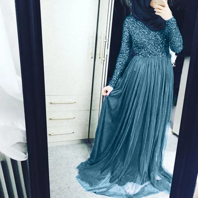 Women Fashionable dress elegant Muslim ethnic style Long Sleeve Splice Tulle Party elegant full length swing ladies Maxi Dress
Women Fashionable dress elegant Muslim ethnic style Long Sleeve Splice Tulle Party elegant full length swing ladies Maxi Dress
