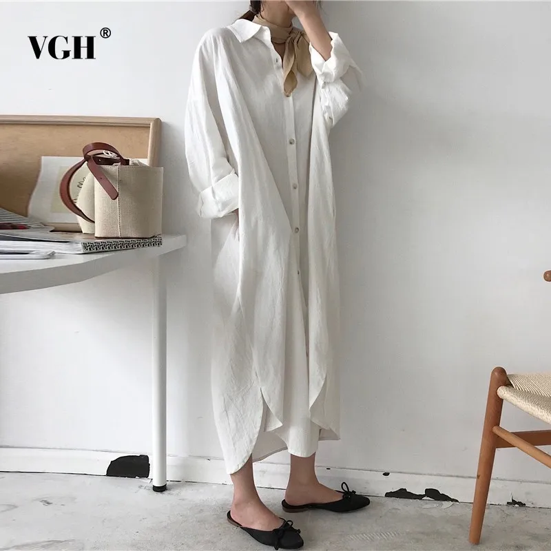 VGH Spring Casual Dress For Women Lapel Button Loose Slim Hem Lower The Fashion Women's Dress Top Of 2019 New
VGH Spring Casual Dress For Women Lapel Button Loose Slim Hem Lower The Fashion Women's Dress Top Of 2019 New