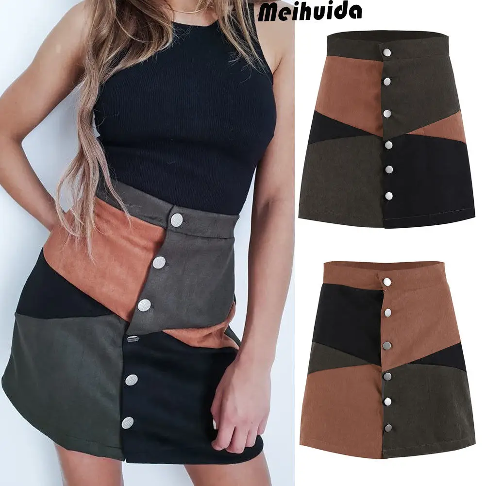 2019 Fashion Women Ladies High Waist Suede Skirts Single Breasted Patchwork Knee-Length A-Line Skirts
2019 Fashion Women Ladies High Waist Suede Skirts Single Breasted Patchwork Knee-Length A-Line Skirts