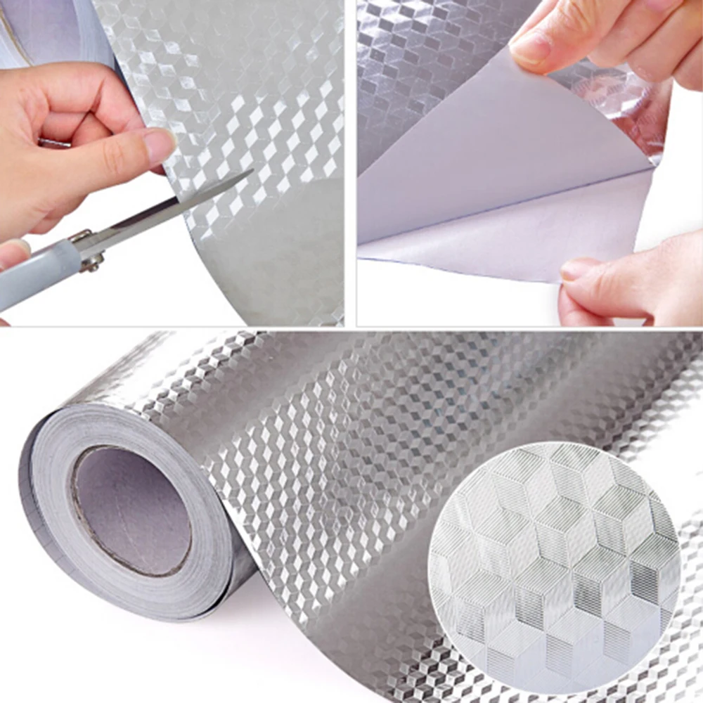 New Aluminum Foil Kitchen Oil Proof Sticker Waterproof Self Adhesive Cupboard Stove Cabinet Wall Sticker for wholesale
New Aluminum Foil Kitchen Oil Proof Sticker Waterproof Self Adhesive Cupboard Stove Cabinet Wall Sticker for wholesale