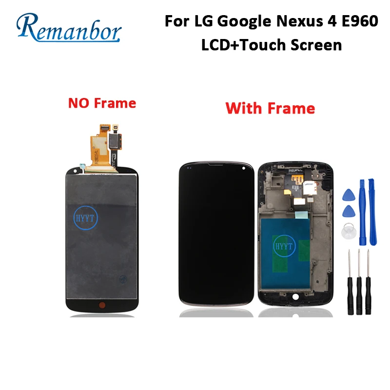 Remanbor For LG Google Nexus 4 E960 LCD Display Touch Screen Digitizer Assembly With Bezel Frame For LG Mako Phone+Tools 4.7''
Remanbor For LG Google Nexus 4 E960 LCD Display Touch Screen Digitizer Assembly With Bezel Frame For LG Mako Phone+Tools 4.7''