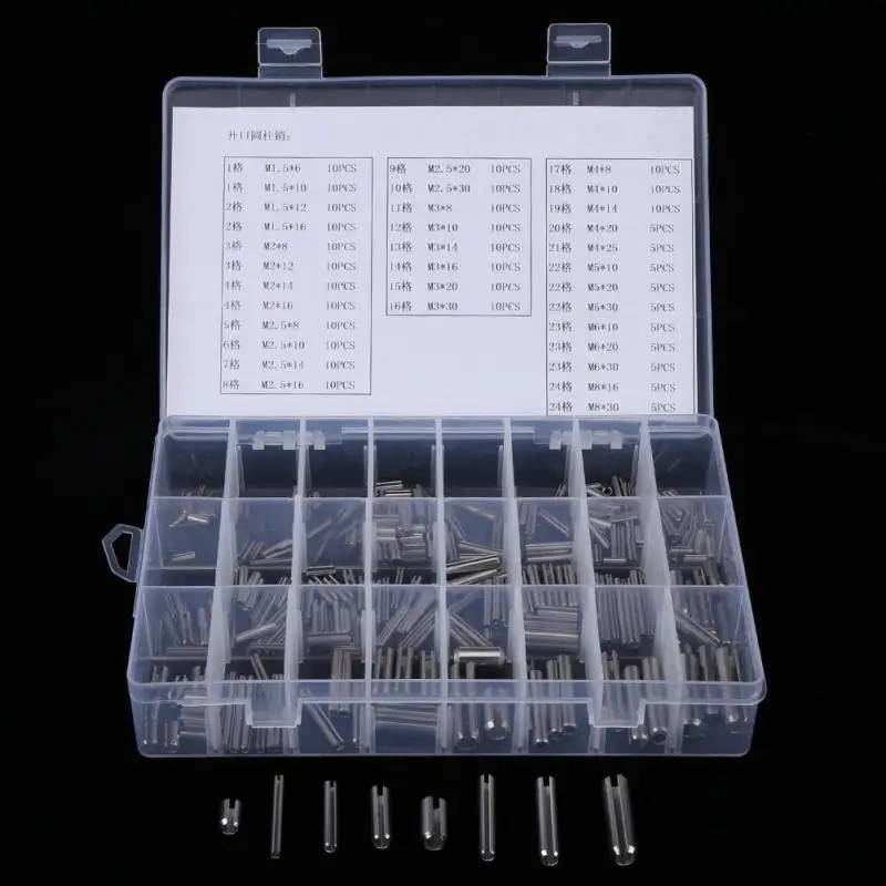 280Pcs Stainless Steel Spring Pin Tension Pins Set w/ Box M1.5 M2 M2.5 M3 M4 M5 M6 M8 Assortment Kit Wholesale
280Pcs Stainless Steel Spring Pin Tension Pins Set w/ Box M1.5 M2 M2.5 M3 M4 M5 M6 M8 Assortment Kit Wholesale