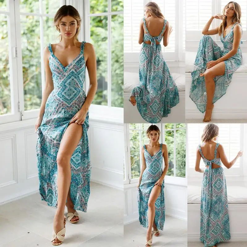 Women Fashion V Neck Long Shirt Sleeveless Charming Bandage Maxi Strappy Dress #22
Women Fashion V Neck Long Shirt Sleeveless Charming Bandage Maxi Strappy Dress #22