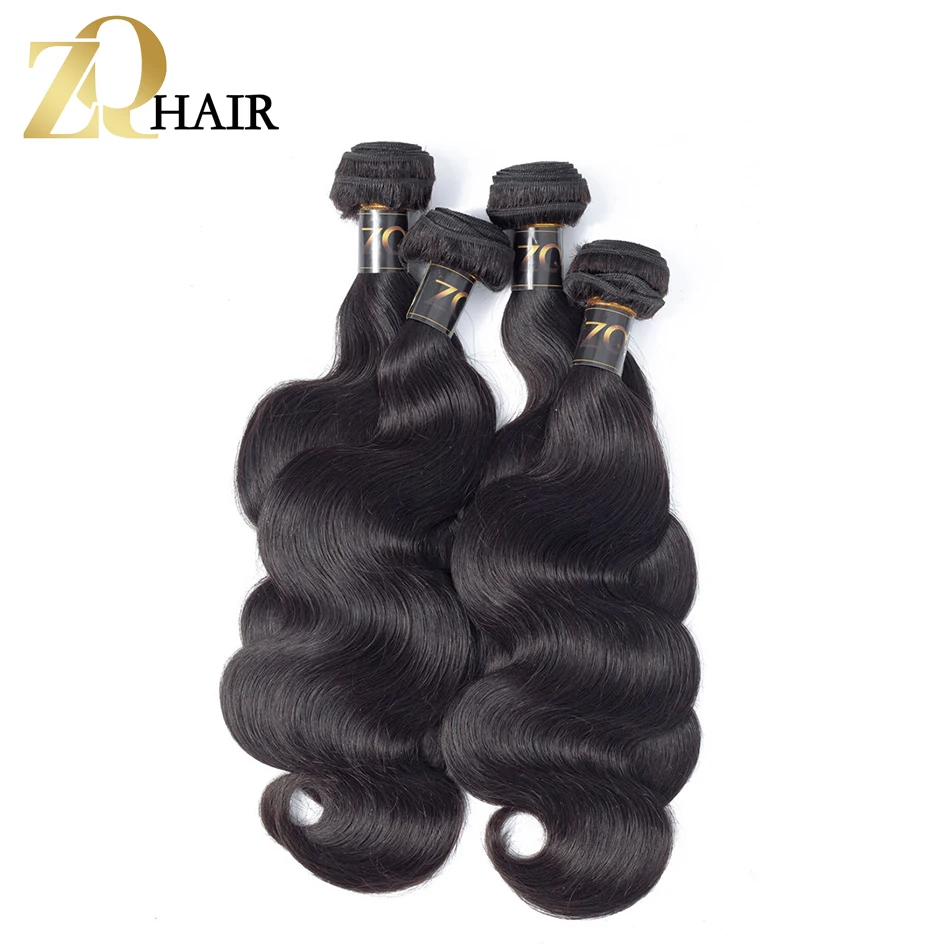

Body Wave Raw Indian Hair Bundles 8-30inch Human Hair Bundles 1/3/4PCS 1B ZQ Hair Extension Can Be Dyed Non Remy No Tangle