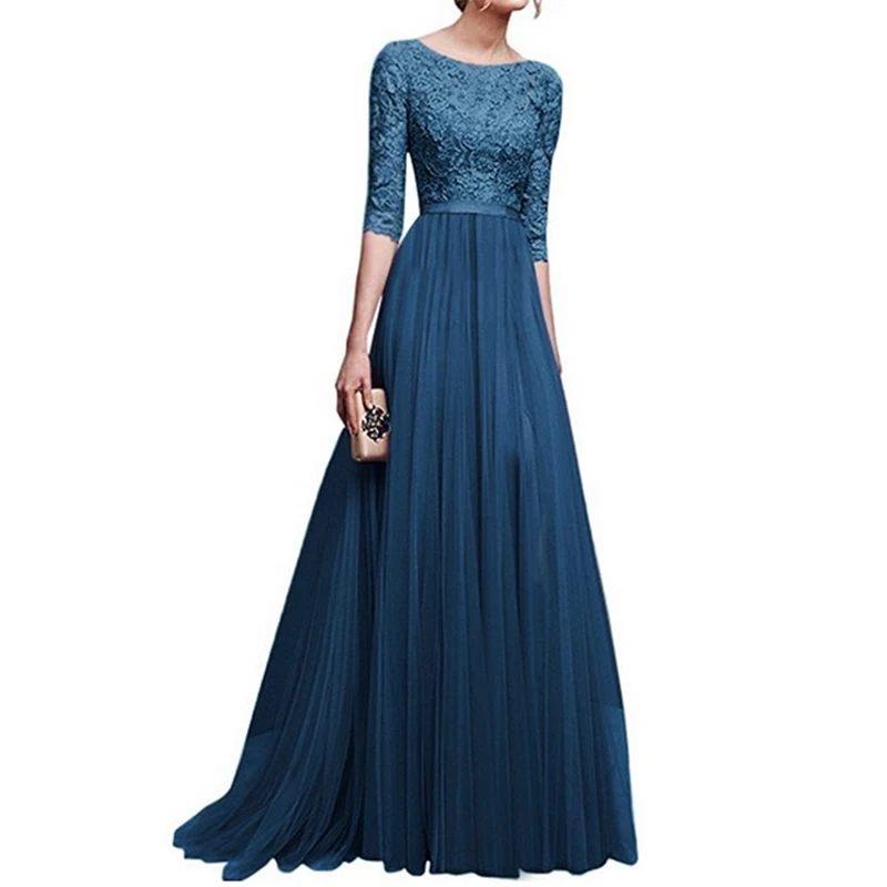 Joineles Spring Women Sexy Lace Ball Dress Chiffon Wedding Party Dress O-Neck 3/4 Length Sleeves High Waist Long Maxi Dresses
Joineles Spring Women Sexy Lace Ball Dress Chiffon Wedding Party Dress O-Neck 3/4 Length Sleeves High Waist Long Maxi Dresses
