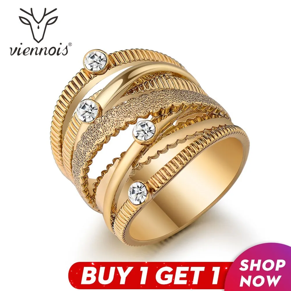Viennois Brand New Wide Gold Color Multilayer Hollow Rings for Women Trendy Stack Ring Jewelry Female Finger Ring
Viennois Brand New Wide Gold Color Multilayer Hollow Rings for Women Trendy Stack Ring Jewelry Female Finger Ring