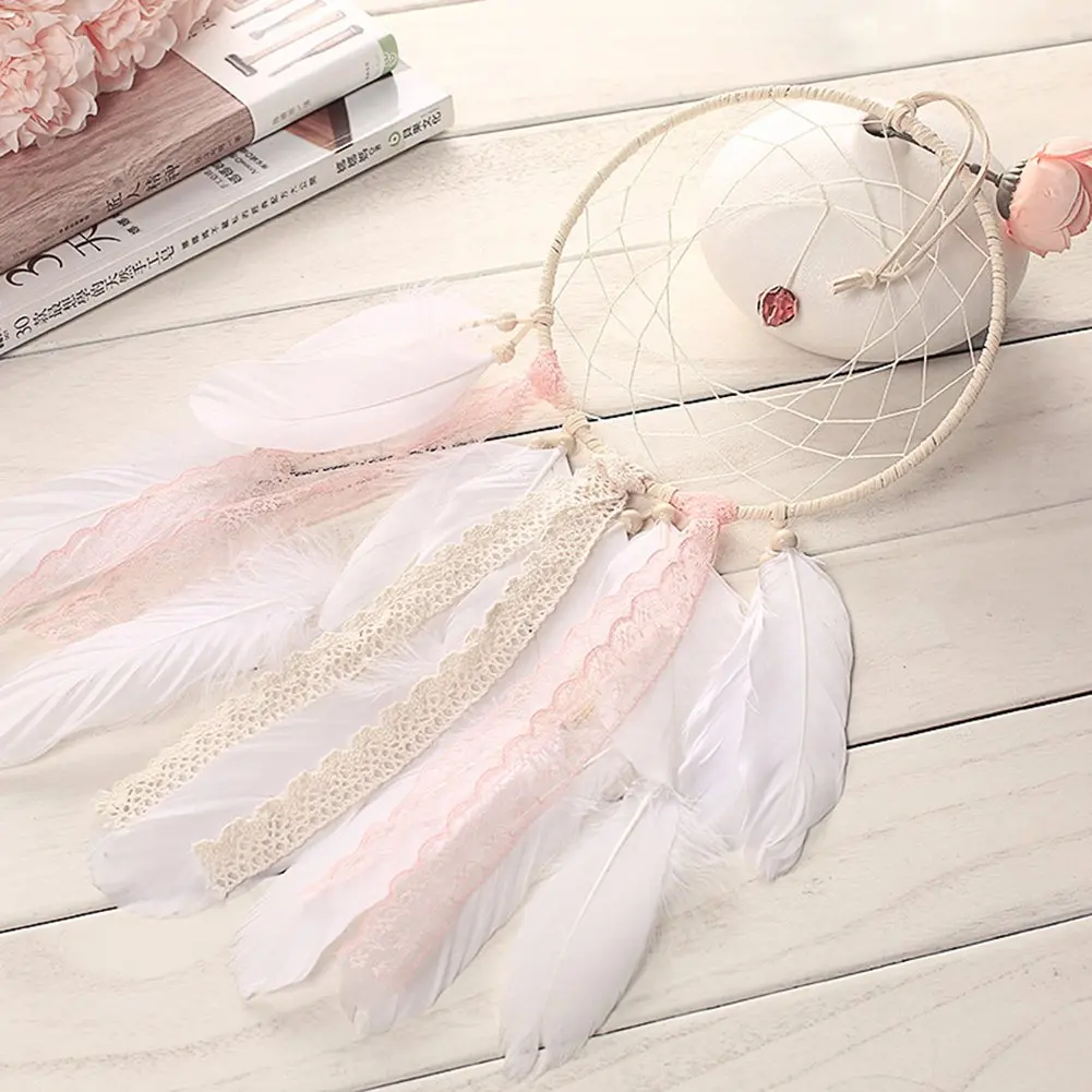 1PCS Girl Heart Dream Catcher Feather Ornaments Lace Ribbons Feathers Wrapped Lights Dreamcatcher
1PCS Girl Heart Dream Catcher Feather Ornaments Lace Ribbons Feathers Wrapped Lights Dreamcatcher