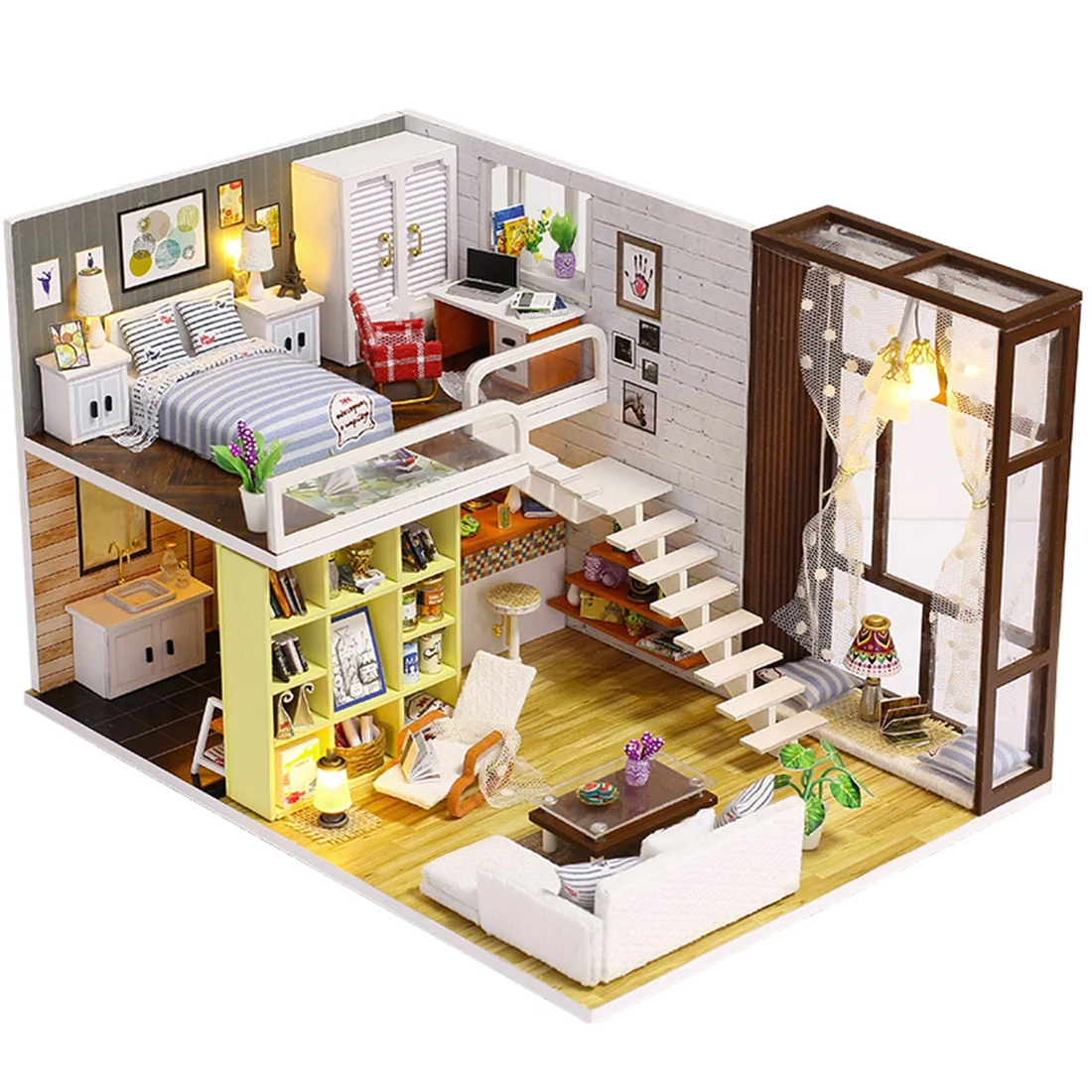 DIY Creative Handmade Theme Wooden Cabin Assembly Building Model Toy Set with Light - Contracted City
DIY Creative Handmade Theme Wooden Cabin Assembly Building Model Toy Set with Light - Contracted City