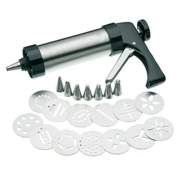 Stainless Steel Biscuits Press Cutter Cylinder Extrusion Cookies Decorative Mold Baking Tool Supplies With 13 Molds 7 Nozzles
Stainless Steel Biscuits Press Cutter Cylinder Extrusion Cookies Decorative Mold Baking Tool Supplies With 13 Molds 7 Nozzles