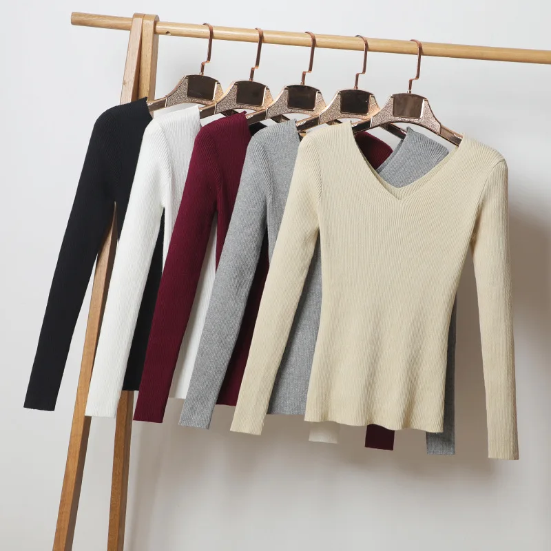 8 Colors 2019 Spring Autumn Knitted Pullover Women's V neck Long Sleeve Slim Sweater Pullovers M L XL XXL Plus Size Lady's Tops
8 Colors 2019 Spring Autumn Knitted Pullover Women's V neck Long Sleeve Slim Sweater Pullovers M L XL XXL Plus Size Lady's Tops