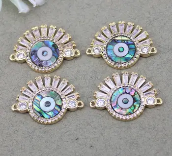 5pcs Metal Copper Micro Pave CZ Evil Eye connector Beads,Abalone Shell Evil Eye beads For Jewelry Making
5pcs Metal Copper Micro Pave CZ Evil Eye connector Beads,Abalone Shell Evil Eye beads For Jewelry Making