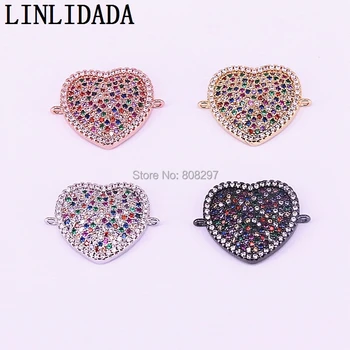 10Pcs 4 Colors Micro Pave Cubic Zirconia Heart Connector Beads Charms For Making Jewelry Bracelet Necklace
10Pcs 4 Colors Micro Pave Cubic Zirconia Heart Connector Beads Charms For Making Jewelry Bracelet Necklace