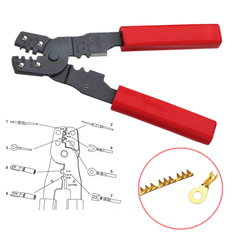 

Mini WX-202B Crimping Pliers Multi Functional Wire Terminals Crimpper For Crimping Non-insulated Terminal and Cutting Wires
