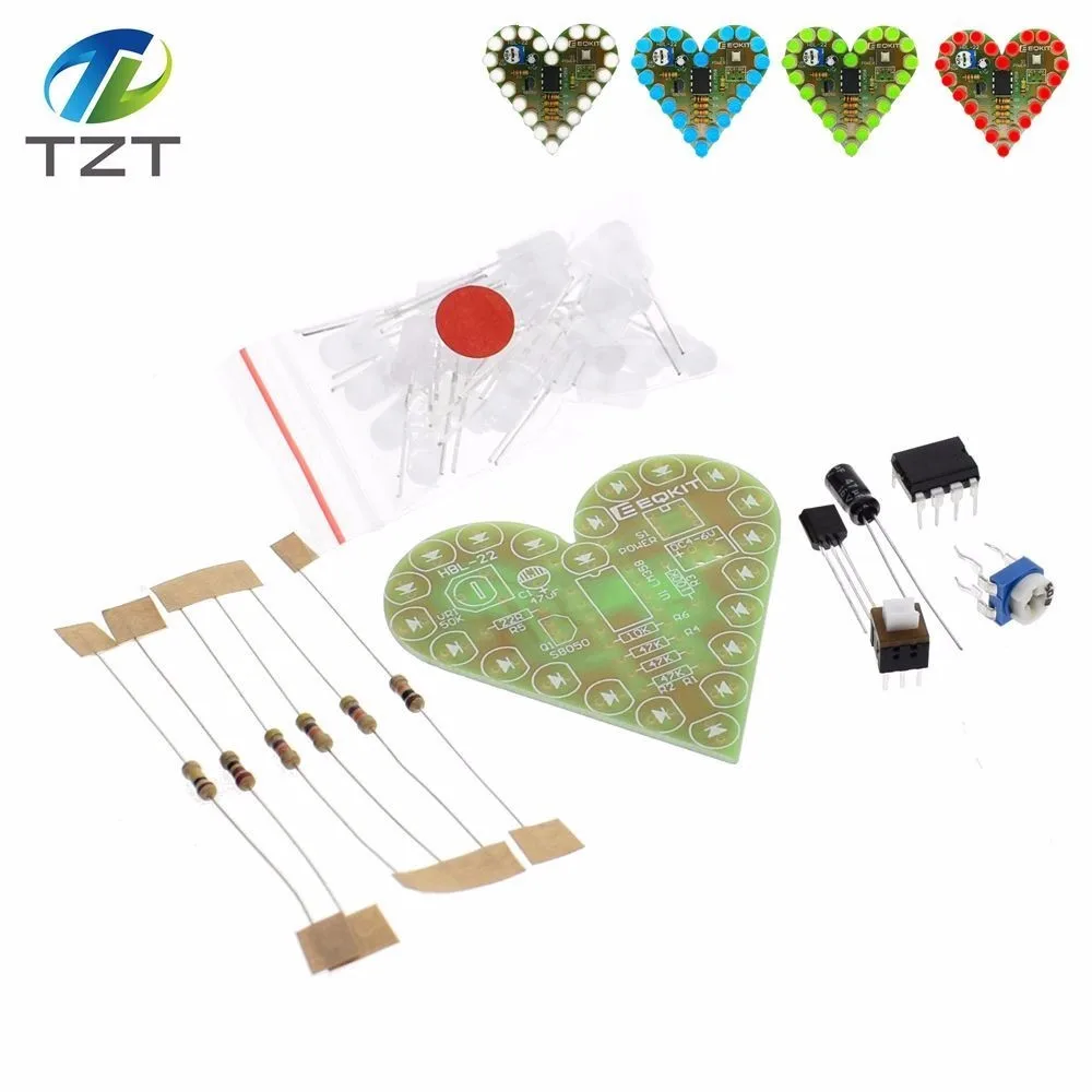 DIY Kit Heart Shape Breathing Lamp Kit DC 4V-6V Breathing LED Suite Red White Blue Green DIY Electronic Production for Learning
DIY Kit Heart Shape Breathing Lamp Kit DC 4V-6V Breathing LED Suite Red White Blue Green DIY Electronic Production for Learning