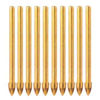 10pcs Titanium Ceramic Glass Drill Bit Set Tungsten Carbide Cross Spear Head Drilling Tools 6mm For Metal Plastic Tile Cement
10pcs Titanium Ceramic Glass Drill Bit Set Tungsten Carbide Cross Spear Head Drilling Tools 6mm For Metal Plastic Tile Cement