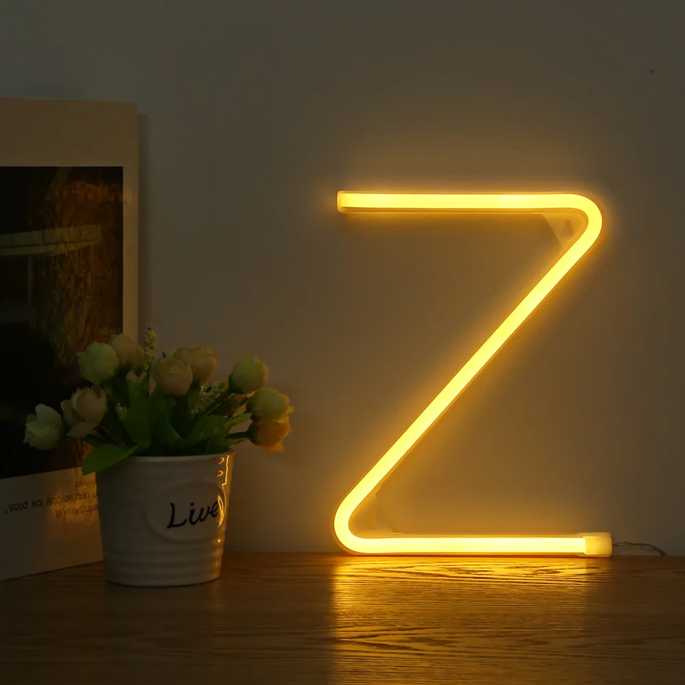 Z and Y LED Neon Light Sign 26 Letters Shape AA Battery Powered for Home Party Decoration
Z and Y LED Neon Light Sign 26 Letters Shape AA Battery Powered for Home Party Decoration