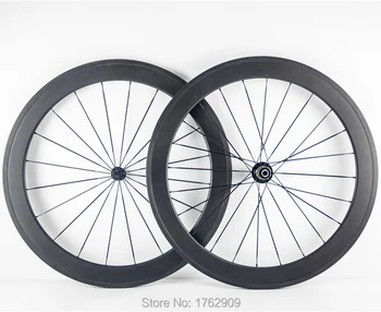 

New OEM 700C 60mm tubular rims Road bicycle 3K UD 12K full carbon fibre bike wheelsets hubs aero spokes skewers Free shipping