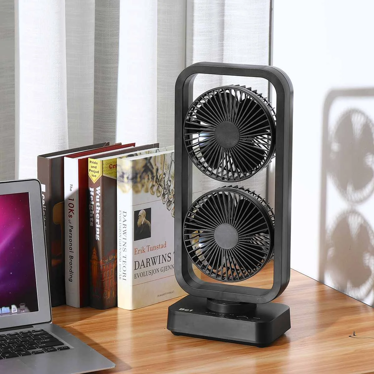 

Double Tower Fan USB Fan Shaking Head 10000mAh Rechargeable Battery Desktop Office 40cmx17cmx10.7cm