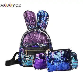 3pcs/set Mini Sequins Backpack Women Rabbit Ears Rucksack Fashion PU Leather Backpack Mochila Feminina
3pcs/set Mini Sequins Backpack Women Rabbit Ears Rucksack Fashion PU Leather Backpack Mochila Feminina