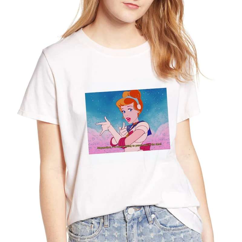 Cinderella Female T-shirt Harajuku Plus Size Kawaii Sailor Moon Aesthetic Korean Gothic Streetwear Tops Graphic Tees Women
Cinderella Female T-shirt Harajuku Plus Size Kawaii Sailor Moon Aesthetic Korean Gothic Streetwear Tops Graphic Tees Women
