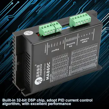 MA860C 2 Phase Stepper Motor Driver for CNC NEMA34 86 Motor 18-80VAC Ultra low vibration 32-bit DSP Step Motor Controller 200kHz
MA860C 2 Phase Stepper Motor Driver for CNC NEMA34 86 Motor 18-80VAC Ultra low vibration 32-bit DSP Step Motor Controller 200kHz