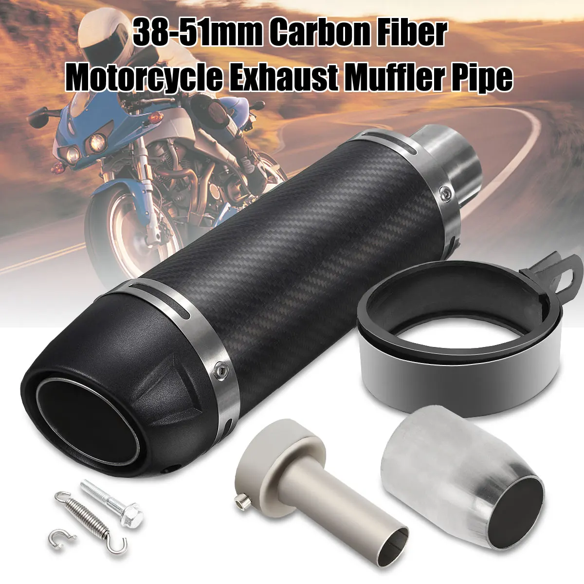 Universal 38-51MM Motorcycle Akrapovic Carbon Fiber Exhaust Pipe With Muffler Moto Bike Pot Escape For Yamaha for Honda for KTM
Universal 38-51MM Motorcycle Akrapovic Carbon Fiber Exhaust Pipe With Muffler Moto Bike Pot Escape For Yamaha for Honda for KTM