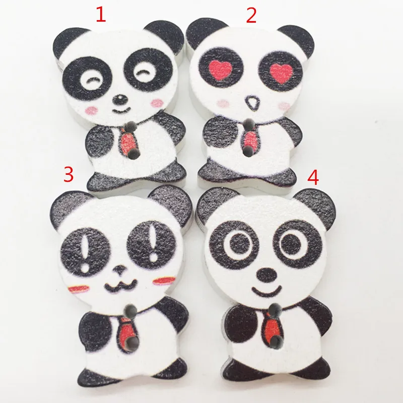 100pcs Love Panda Natural Wooden Ornaments Wood DIY Crafts Decoration Handicrafts Slices Scrapbooking Arts | Дом и сад