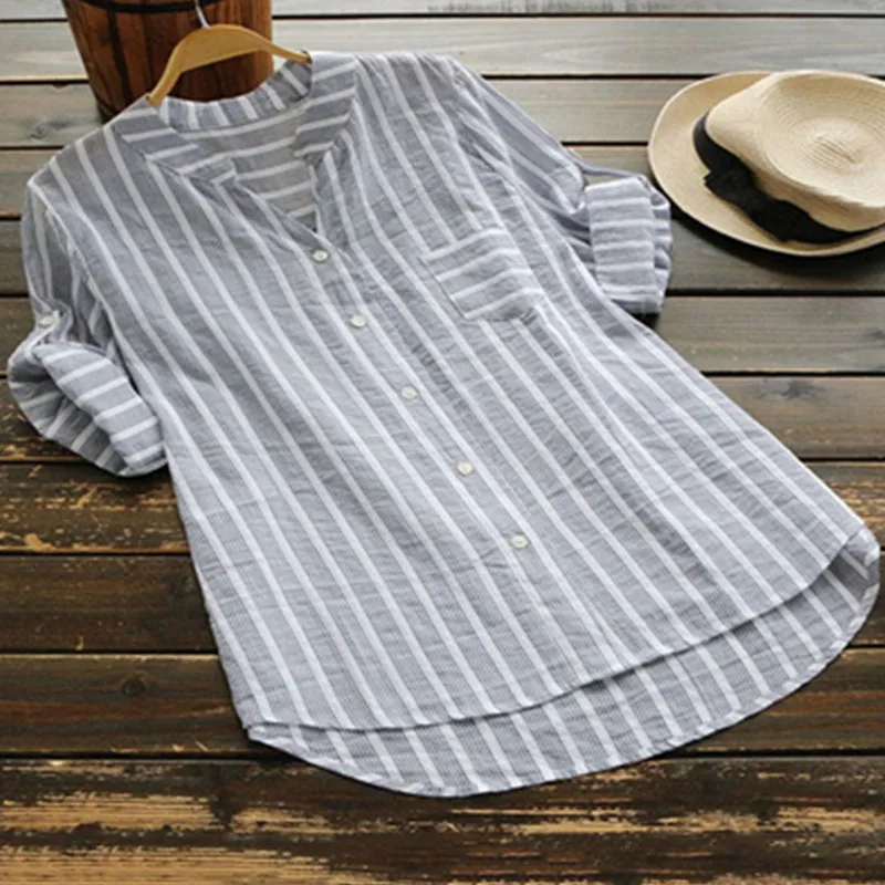 Women Fashion Striped V-Neck Baggy Blouse Lady Casual Loose Tunic Tops Plus Size Shirts S-5XL
Women Fashion Striped V-Neck Baggy Blouse Lady Casual Loose Tunic Tops Plus Size Shirts S-5XL