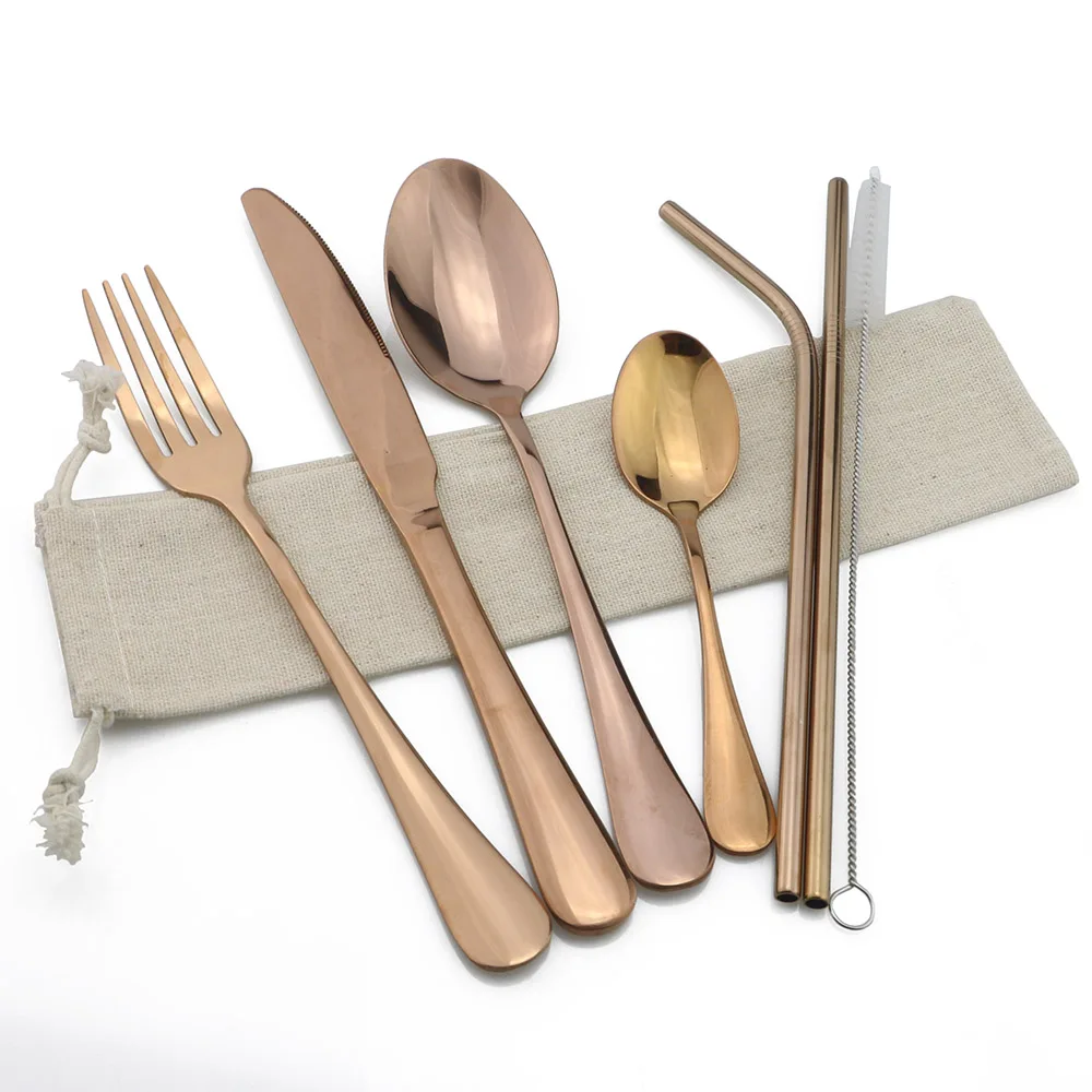 Dining Flatware Set 8Pcs Cutlery Sets Copper Rose Knives Forks Spoons Stainless Steel Tableware Silverware Set Christmas Gift
Dining Flatware Set 8Pcs Cutlery Sets Copper Rose Knives Forks Spoons Stainless Steel Tableware Silverware Set Christmas Gift