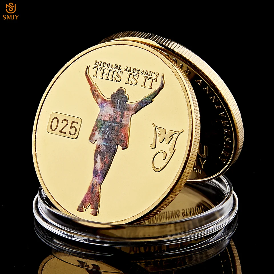 World Pop King Of The World Dance King Michael Jackson Gold Anniversary Gifts Famous Musician Replica Collection Coins
World Pop King Of The World Dance King Michael Jackson Gold Anniversary Gifts Famous Musician Replica Collection Coins