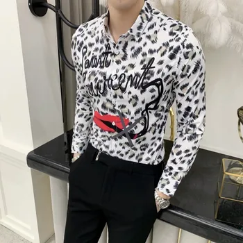 Fashion Fun Pattern Print Flower Shirt Man Camisa Masculina Spring Summer Long Sleeve Slim Fit Shirts Night Club Chemise Homme
Fashion Fun Pattern Print Flower Shirt Man Camisa Masculina Spring Summer Long Sleeve Slim Fit Shirts Night Club Chemise Homme