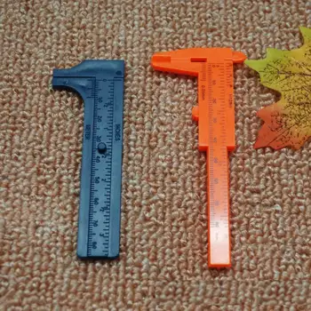 

500pcs/lots 80 mm Orange Mini Plastic Sliding Vernier Caliper Gauge Measure Tool Ruler Micrometer to 1MM