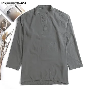 INCERUN Men Shirt Cotton Stand Collar Long Sleeve Retro Streetwear Tops Solid Casual Brand Shirt Men Camisa Masculina 2020 S-5XL
INCERUN Men Shirt Cotton Stand Collar Long Sleeve Retro Streetwear Tops Solid Casual Brand Shirt Men Camisa Masculina 2020 S-5XL