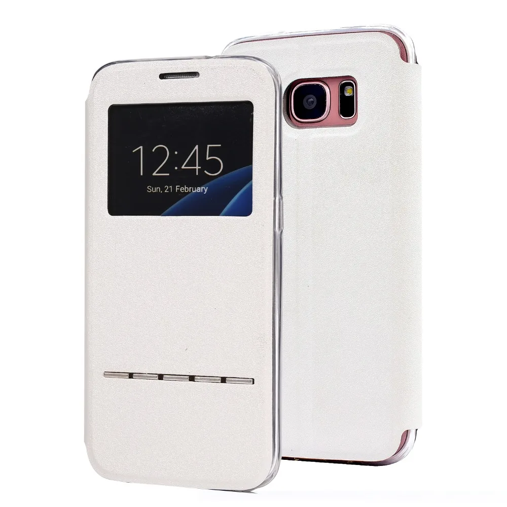 Умный сенсорный флип чехол для Samsung S3 S4 S5 Mini кожаный с окошком Galaxy S20 S10 S8 Plus S7 S6 Edge