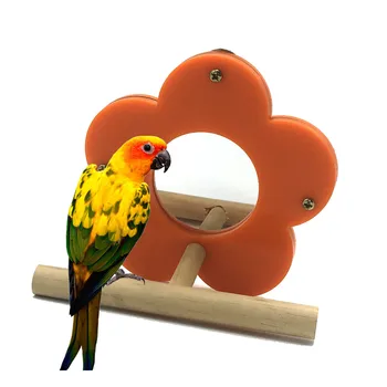 Bird Toys Parrot Funny Wooden Bird Flower-shaped Mirror Toys Speelgoeds For Parrots Cockatiel Standing Training Easy DIY Install 
Bird Toys Parrot Funny Wooden Bird Flower-shaped Mirror Toys Speelgoeds For Parrots Cockatiel Standing Training Easy DIY Install