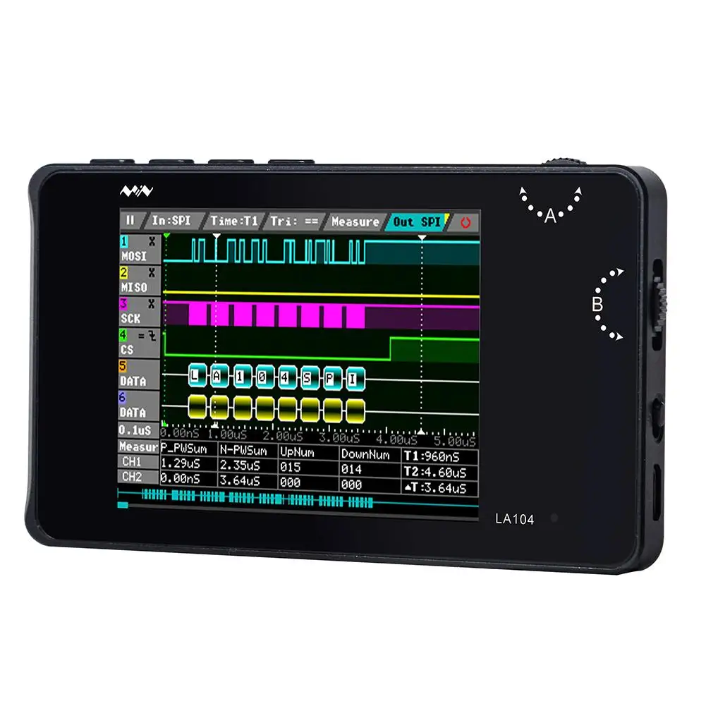 NEW Digtial Logical Analyzer LA104 USB Mini 4 Channels 100Mhz Max Sampling Rate Built in 8MB Flash Storage 2.8 inch Oscilloscope
NEW Digtial Logical Analyzer LA104 USB Mini 4 Channels 100Mhz Max Sampling Rate Built in 8MB Flash Storage 2.8 inch Oscilloscope