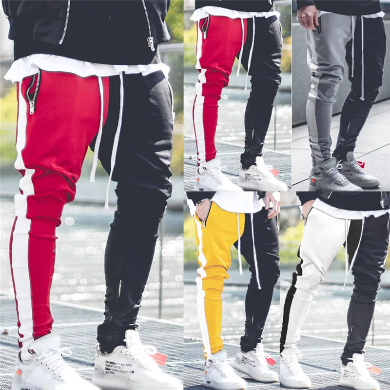 Men Fashion Two Colors Patchwork Drawstring Elastic Waist Trousers Slim Fit Trousers Tracksuit Pants Bottoms Skinny Sweatpants
Men Fashion Two Colors Patchwork Drawstring Elastic Waist Trousers Slim Fit Trousers Tracksuit Pants Bottoms Skinny Sweatpants