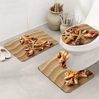 3 Piece Bathroom Beach Star Fish Shells Pedestal Rug + Lid Toilet Cover + Bath Mat Non-Slip Bath Flooring Toilet Mat
3 Piece Bathroom Beach Star Fish Shells Pedestal Rug + Lid Toilet Cover + Bath Mat Non-Slip Bath Flooring Toilet Mat