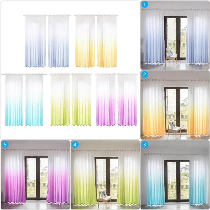 Gradient Pattern Color Windows Curtains Tulle Voile Drapes Curtain Living Room Bedroom Home Decor Gray,Golden, Blue, Green, Rose
Gradient Pattern Color Windows Curtains Tulle Voile Drapes Curtain Living Room Bedroom Home Decor Gray,Golden, Blue, Green, Rose