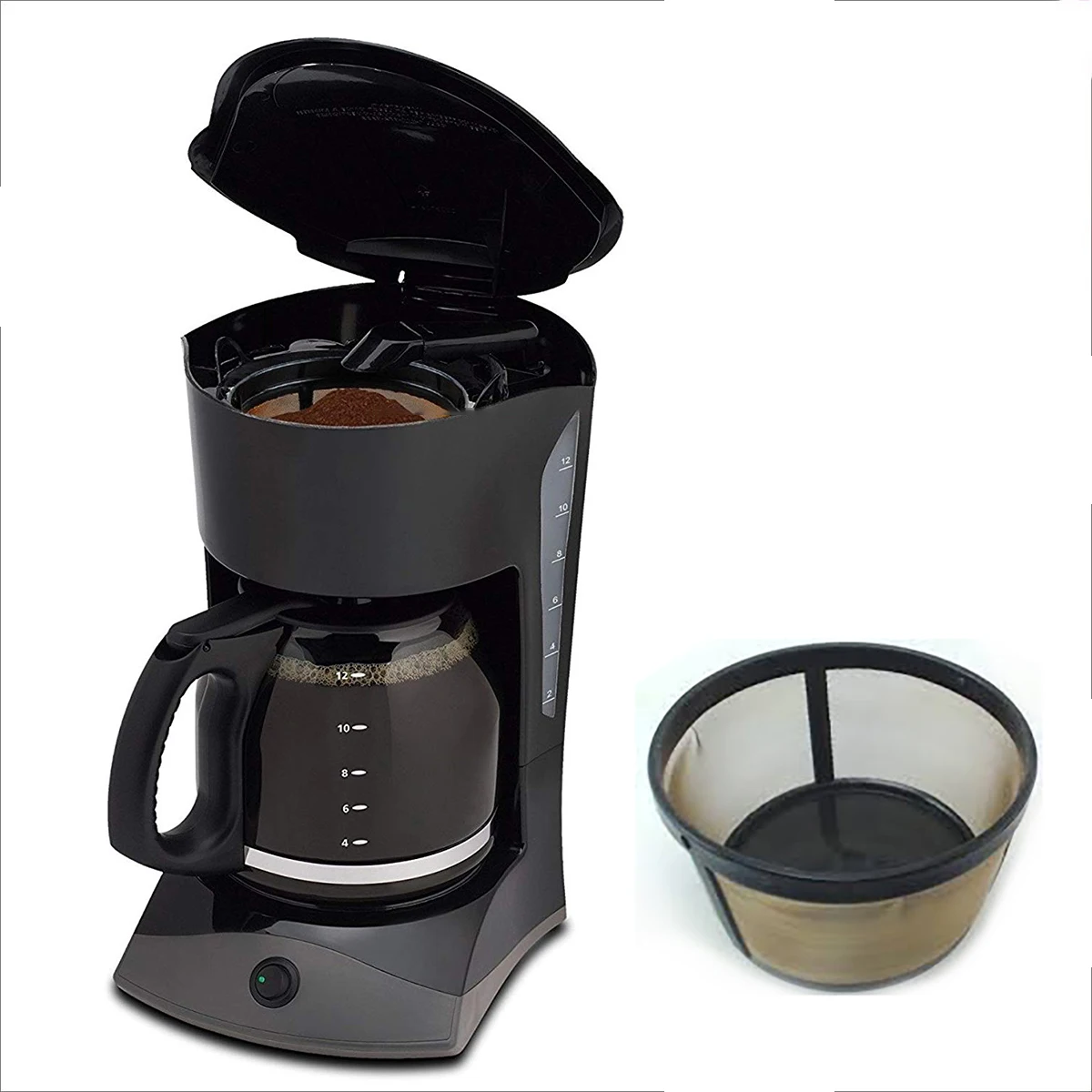 Cone-Style Reusable Coffee Filter 10-12 Cup Permanent Coffee Maker Machine Filter Gold Mesh With Handle Cafe Coffees Tools
Cone-Style Reusable Coffee Filter 10-12 Cup Permanent Coffee Maker Machine Filter Gold Mesh With Handle Cafe Coffees Tools