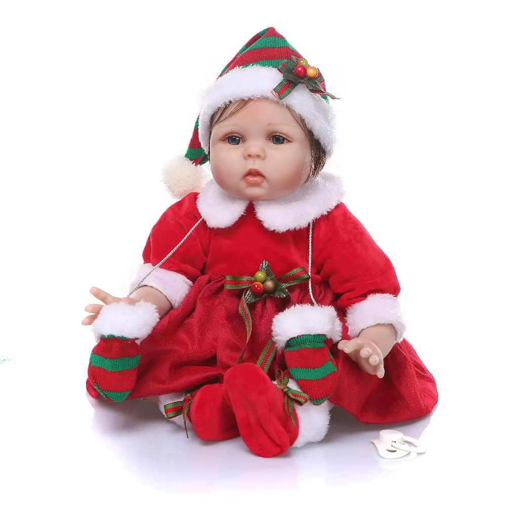 NPK 55cm Reborn Baby Doll Silicone Lifelike Toys Newborn Christmas Dress Girl Bebe Doll Xmas Gift Santa Claus Costume Doll^
NPK 55cm Reborn Baby Doll Silicone Lifelike Toys Newborn Christmas Dress Girl Bebe Doll Xmas Gift Santa Claus Costume Doll^