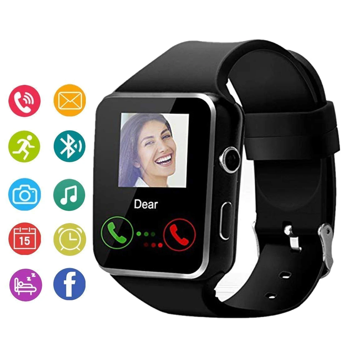 X6 Bluetooth Smart Watch With Camera Support SIM TF Card Touch Screen Alarm Clock Sleep Monitoring Sport Watch For Kid Men Women
X6 Bluetooth Smart Watch With Camera Support SIM TF Card Touch Screen Alarm Clock Sleep Monitoring Sport Watch For Kid Men Women