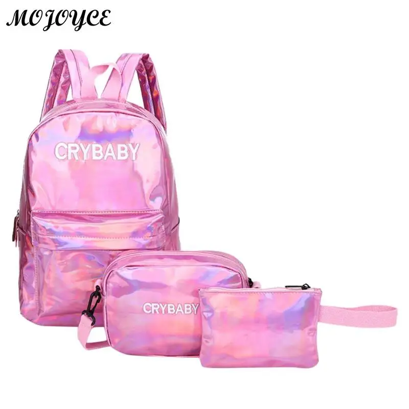 3pcs Women Hologram Backpack Street Letters Laser Daypacks Girls Shoulder School Bag Female PU Leather Holographic Bags Mochila
3pcs Women Hologram Backpack Street Letters Laser Daypacks Girls Shoulder School Bag Female PU Leather Holographic Bags Mochila