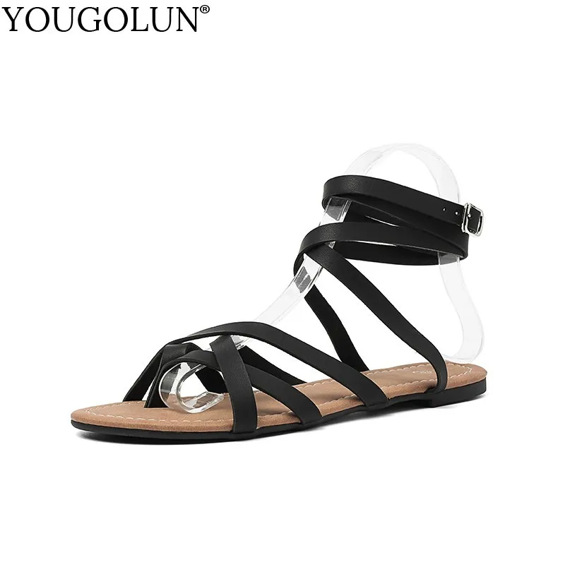 Women Flat Sandals Ladies Summer Lace Up Fashion Casual Large Size Shoes Cross Strap Woman Brown Black Ankle Wrap Sandal B112
Women Flat Sandals Ladies Summer Lace Up Fashion Casual Large Size Shoes Cross Strap Woman Brown Black Ankle Wrap Sandal B112