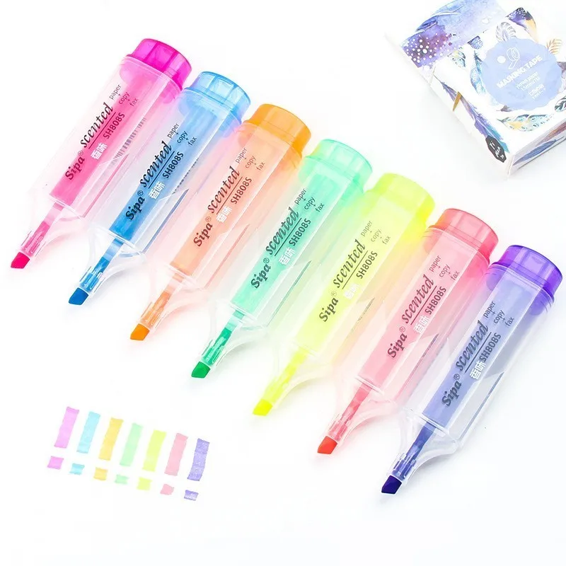 7pcs/lot Candy Color Highlighter Pen Markers Pastel Liquid Chalk Marker Fluorescentes Highlighters For School Stationery 04402
7pcs/lot Candy Color Highlighter Pen Markers Pastel Liquid Chalk Marker Fluorescentes Highlighters For School Stationery 04402