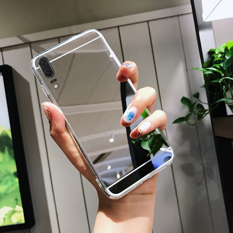 Зеркальный чехол для Huawei P20 Mate20 Lite Honor 8X 8C 7A Pro 10 9 8 Nova 3 3i 3E Y9 P Smart 2019 мягкий из